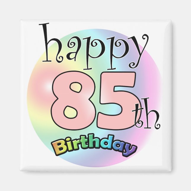 Íman Happy 85th Birthday (roze) (Frente)