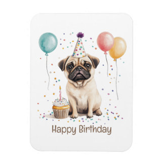Íman Happy Birthday Pug Dog