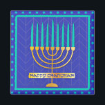 Íman Happy Chanukah<br><div class="desc">Feliz Chanukah,  menorah no fundo de Star of David</div>