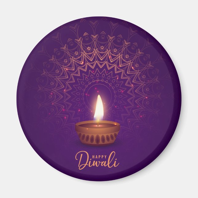 Íman Happy Diwali - Vela acesa (Frente)