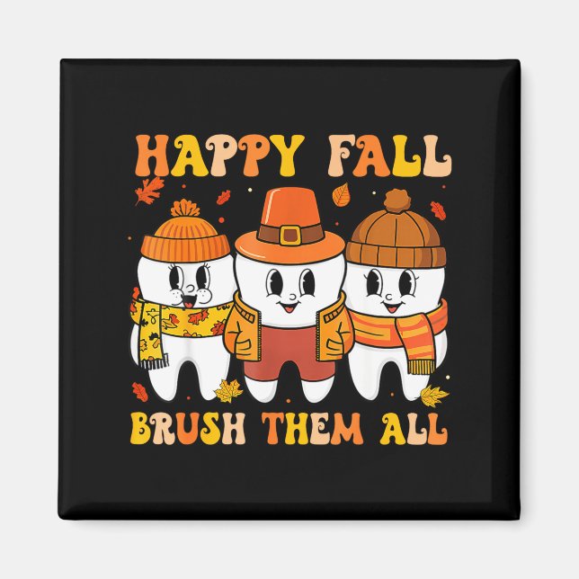 Íman Happy Fall Bruhem All Teeth Thanksgiving Dental De (Frente)