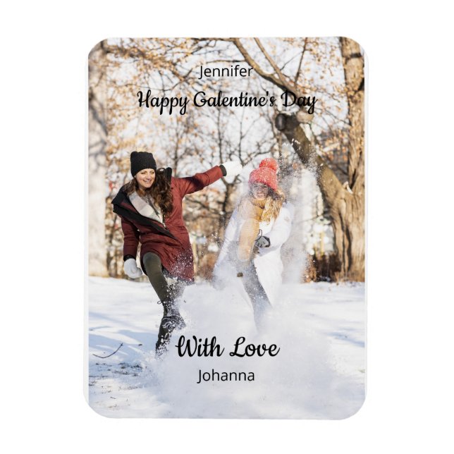 Íman Happy Galentine’s Day Custom Photo - Best Friends (Vertical)