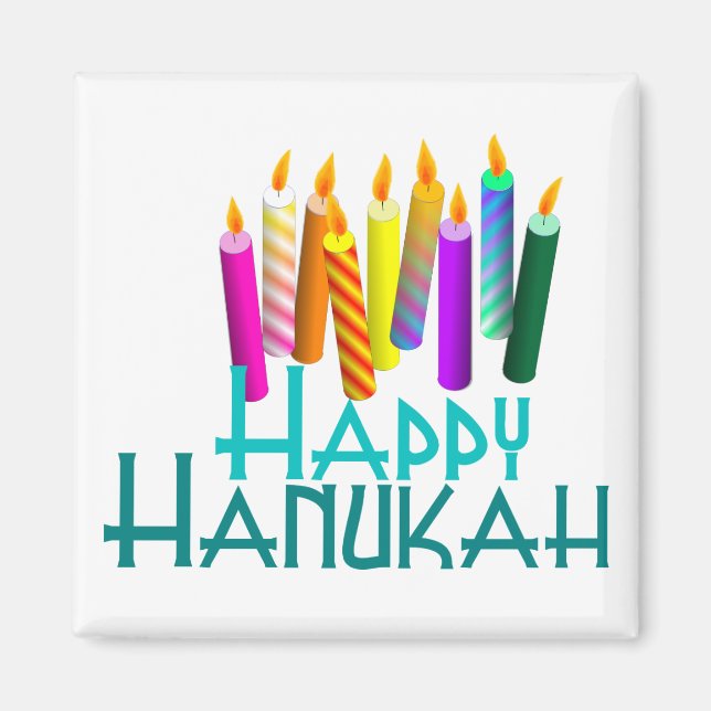 Íman Happy Hanukah Candle Magnet (Frente)