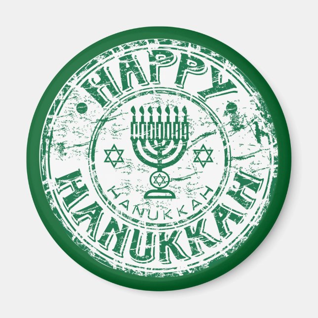 Íman Happy Hanukkah Green (Frente)