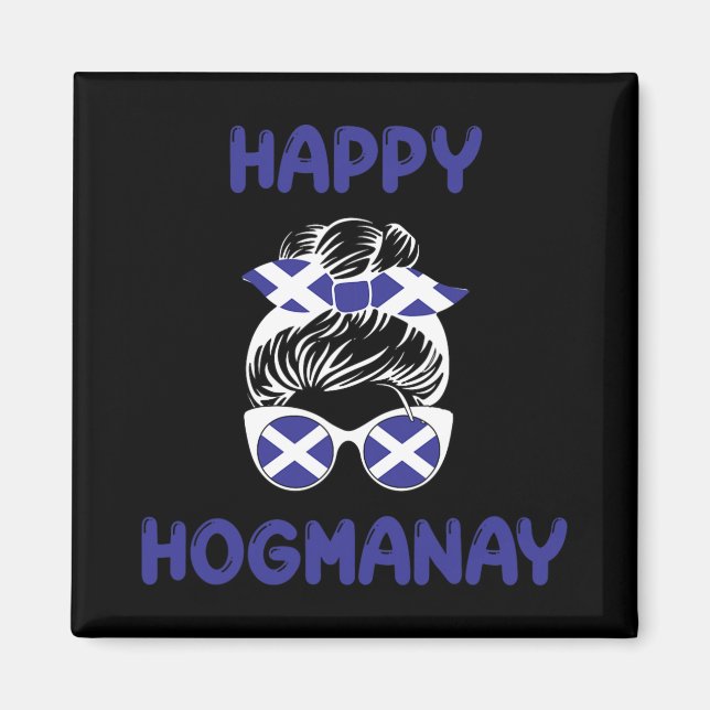 Íman Happy Hogmanay Scotland New Years Eve Messy Bun Wo (Frente)