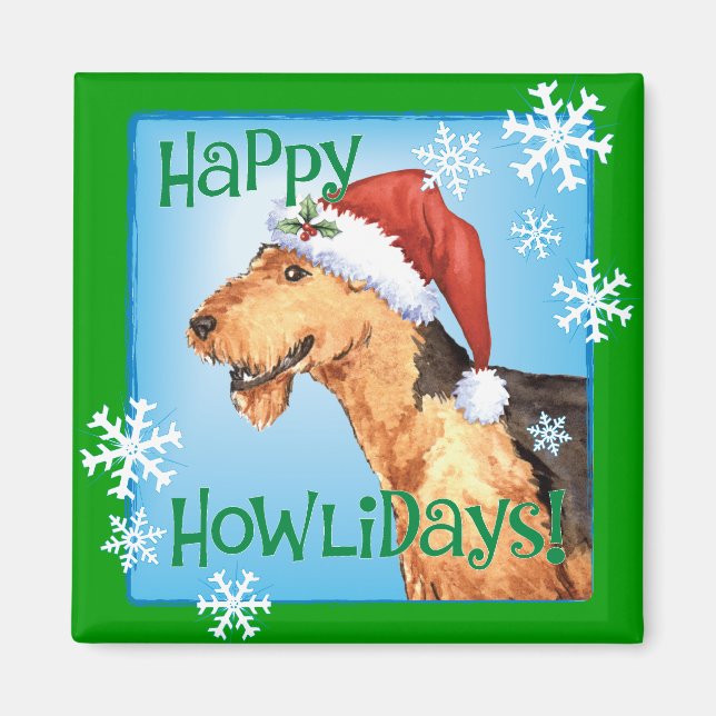 Íman Happy Howliday Airedale (Frente)