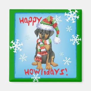 Íman Happy Howliday Doberman