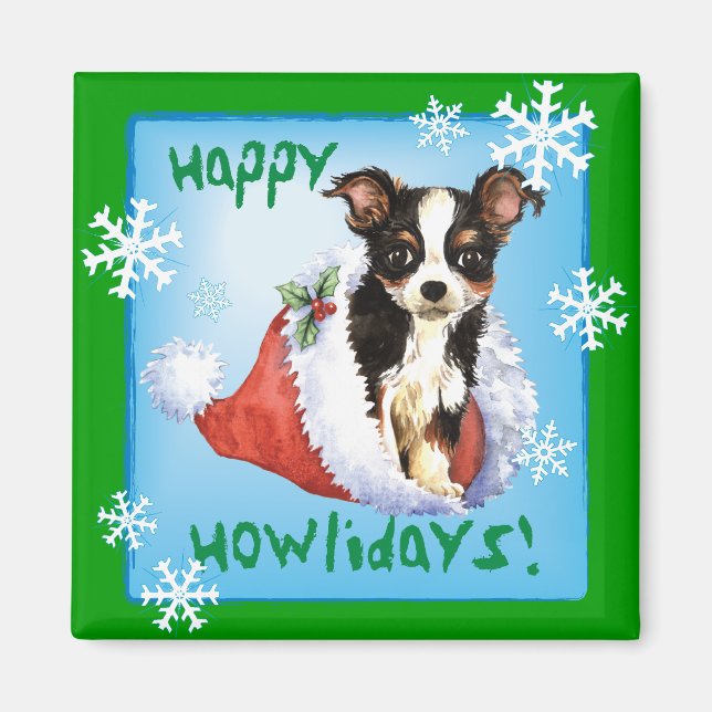 Íman Happy Howliday Long Casaco Chihuahua (Frente)