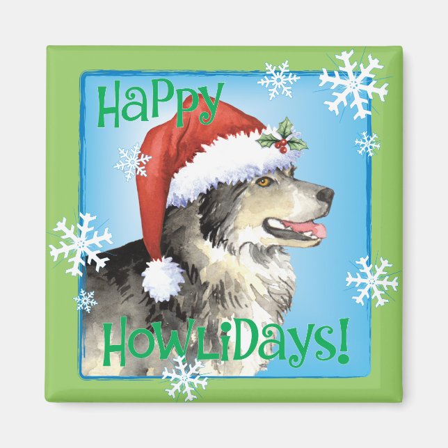 Íman Happy Howliday Malemute (Frente)