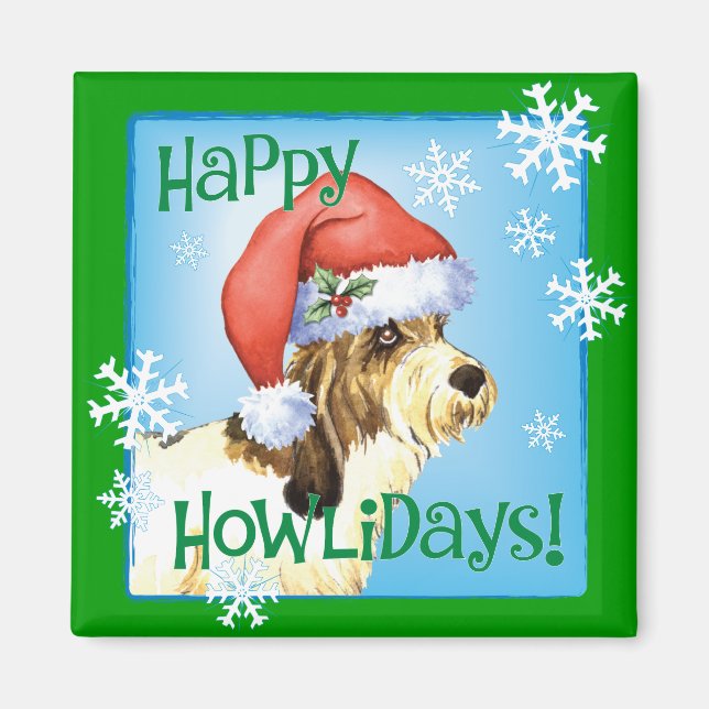 Íman Happy Howliday PBGV (Frente)