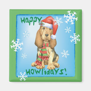 Íman Happy Howlidays Bloodhound