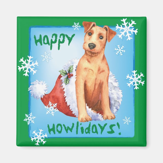 Íman Happy Howlidays Irish Terrier Magnet (Frente)