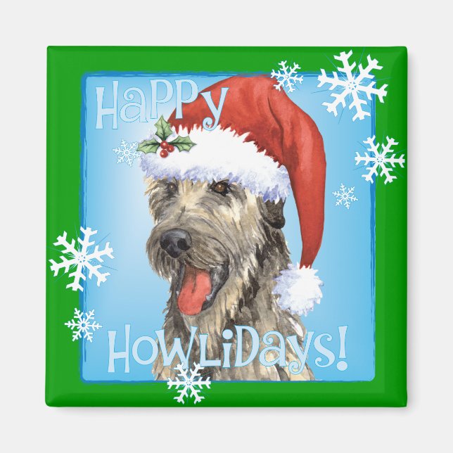 Íman Happy Howlidays Irish Wolfhound (Frente)