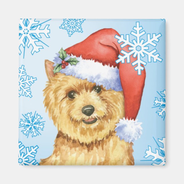 Íman Happy Howlidays Norwich Terrier (Frente)