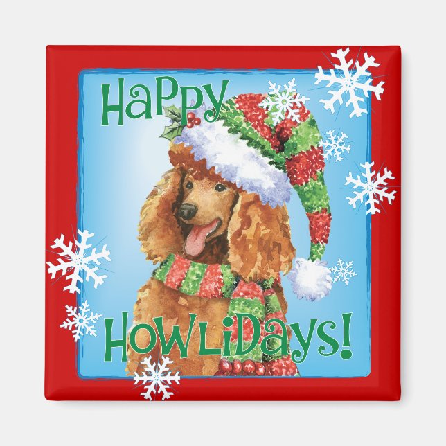 Íman Happy Howlidays Poodle (Frente)