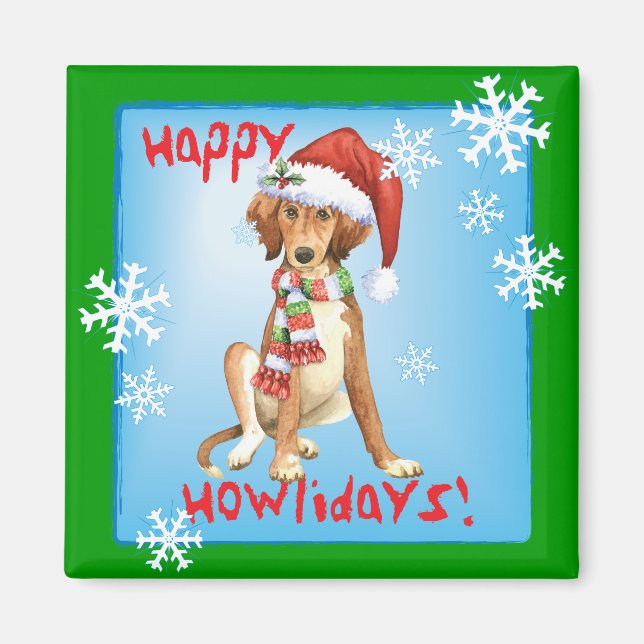 Íman Happy Howlidays Saluki (Frente)