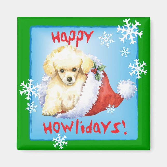 Íman Happy Howlidays Toy Poodle (Frente)