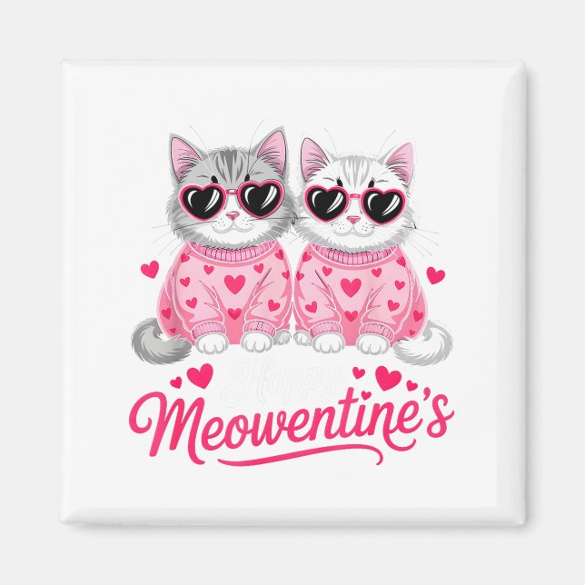 Íman Happy Meowentine’s Cute Romantic Cats Couple Valen (Frente)