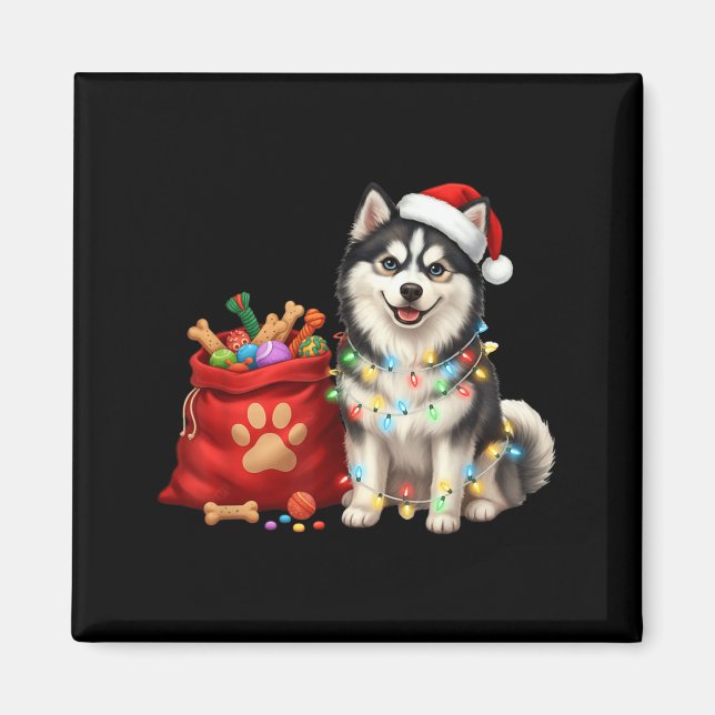 Íman Happy Msky Christmas Lights Dog Mom Msky  (Frente)