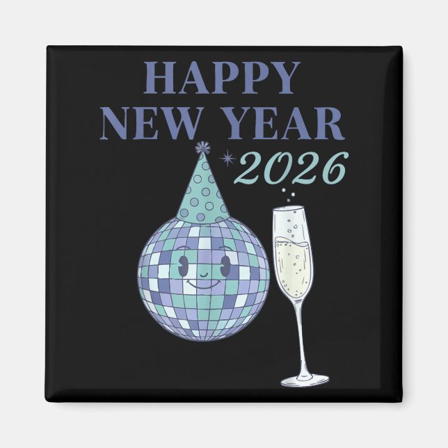 Íman Happy New Year 2026 Disco Ball Celebration  (Frente)