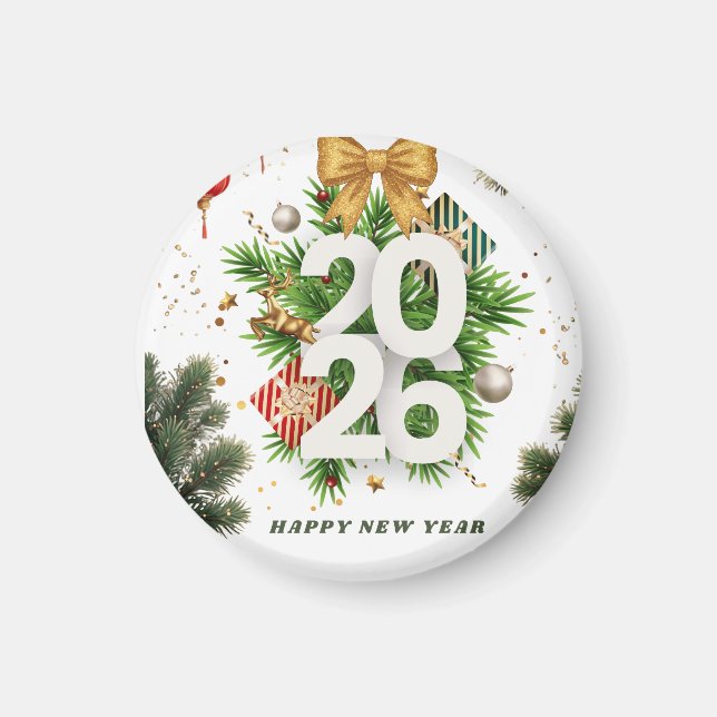 Íman Happy New Year – Festive Christmas Toys, Ornaments (Frente)