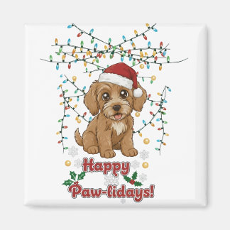 Íman Happy Paw-lidays Christmas Cockapoo Magnet