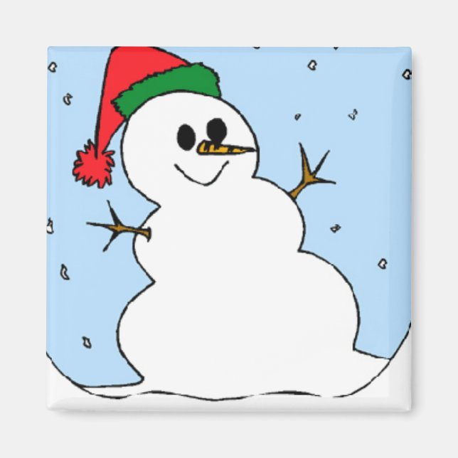 Íman Happy Simple Snowman Magnet (Frente)