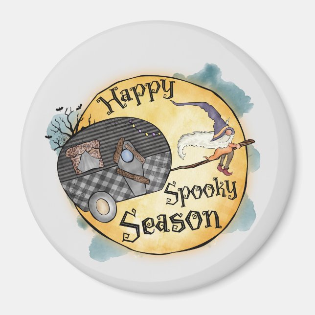 Íman Happy Spooky Season | Campo de Halloween (Frente)
