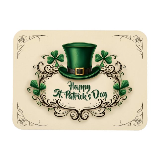 Íman Happy St. Patrick’s Day Shamrock Design (Horizontal)