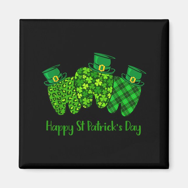 Íman Happy St Patrick's Day Dental Istant Tooth Irish G (Frente)