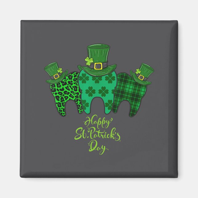 Íman Happy St Patrick's Day Dental Istant Tooth Patrick (Frente)