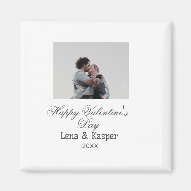 Íman Happy Valentine's day couple photo modern simple t (Frente)