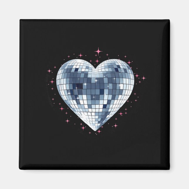 Íman Happy Valentines Day Funny Coquette Diamond Disco  (Frente)