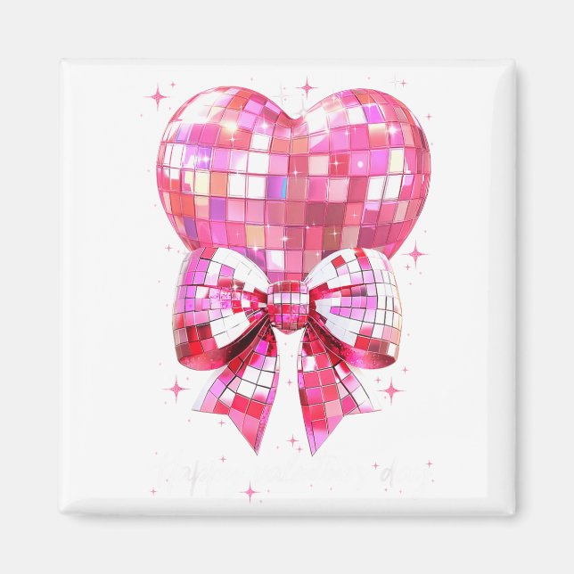 Íman Happy Valentine's Day Funny Coquette Disco Ball He (Frente)