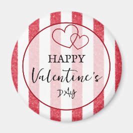 Íman Happy Valentine's Day Heart Stripes Magnet