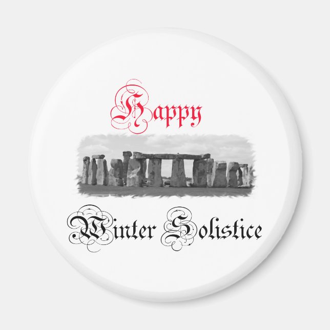 Íman Happy Winter Solstice Stonehenge (Frente)
