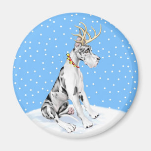 Íman Harlequin do Natal da rena de great dane