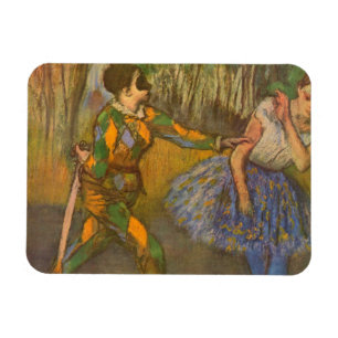 Íman Harlequin e Columbine por Edgar Degas Vintage Art