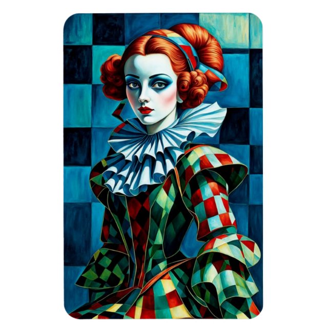 Íman "Harlequin Elegance - Art Magnet" (Vertical)