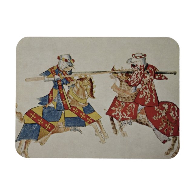Íman Harley 4205 f.366 Jousting Knights, c.1445 (vellum (Horizontal)