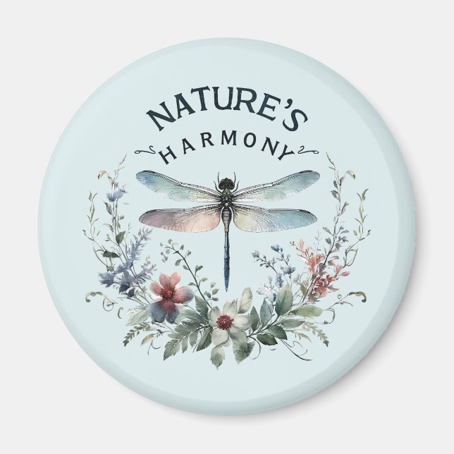 Íman Harmonia da Natureza - Dragonfly Artística (Frente)