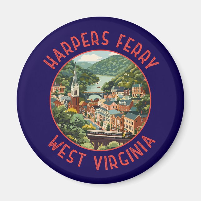 Íman Harpers Ferry Virgínia Ocidental Círculo Abandonad (Frente)