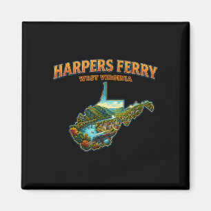 Íman Harpers ferry Virgínia Ocidental mapa vintage cêni