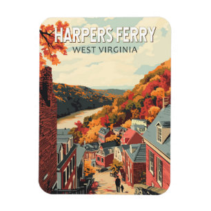 Íman Harpers Ferry West Virginia Viagem Arte Vintage