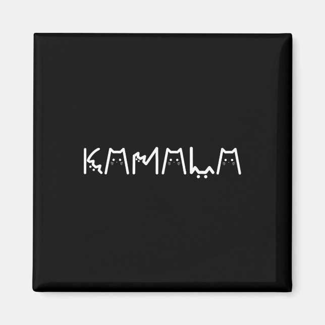 Íman Harris Cat Alphabet Cat - Letra Blue Cat Go Kamala (Frente)