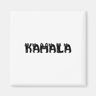 Íman Harris Cat Lettering Positive Funny Eleição 2024