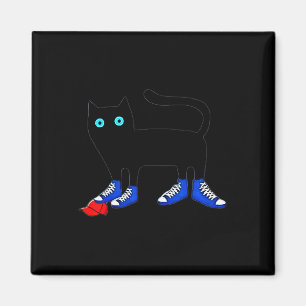 Íman Harris Cat Vestindo Calçados de Canvas Azul Amostr