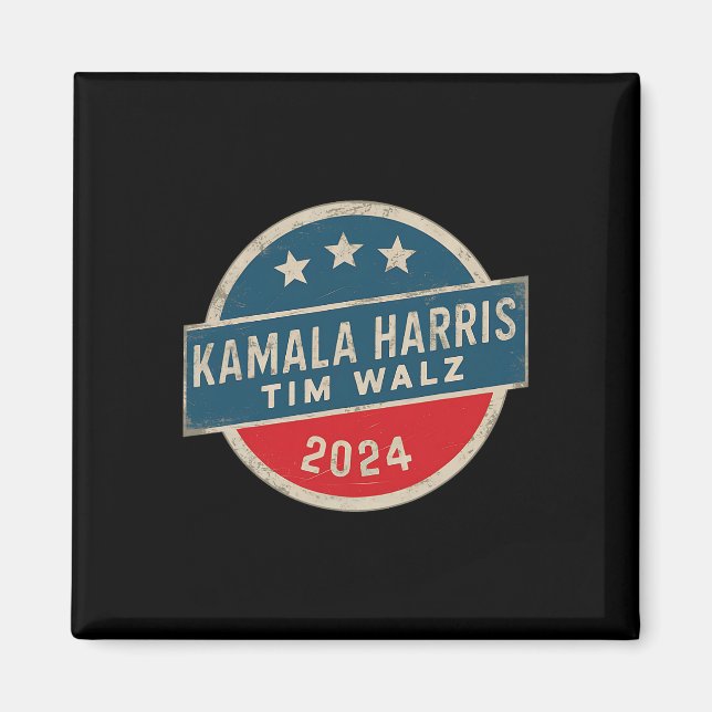 Íman Harris Tim Walz 2024 Para Campanha Eleitoral Presi (Frente)