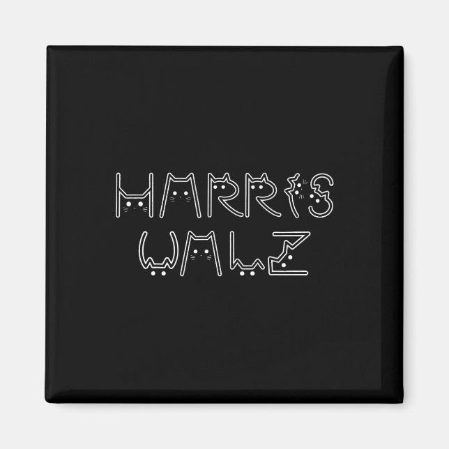 Íman Harris Tim Walz Cat - Letra Font Design 2024 (Frente)