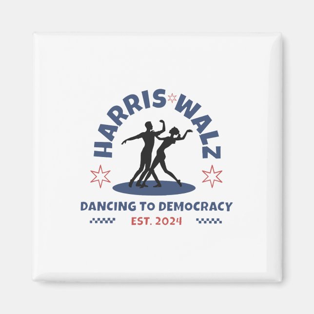 Íman Harris Tim Walz Valsa 2024 Dançando Para a Democra (Frente)